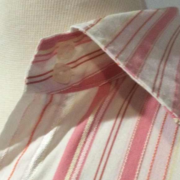 Apt 9 Button Front Collared Stripe Shirt Size Medium - Picture 6 of 15